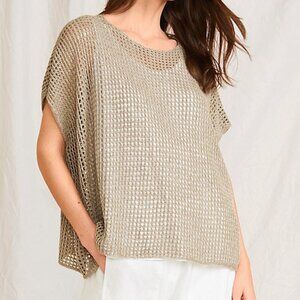 Open Stitch Bateau Neck Sweater 3X New